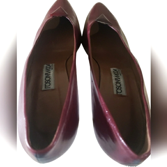 Vero Cuoio Camille Unglik Italian Designer Vintage Red/ Maroon Heels Size 10.5 - Picture 5 of 14